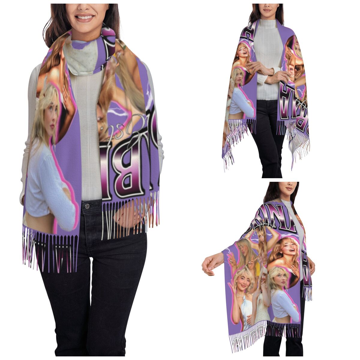 サブリナ・カーペンター 90年代 ショール ラップ 女性用  - Pashmina Wrap Large のレビューと価格