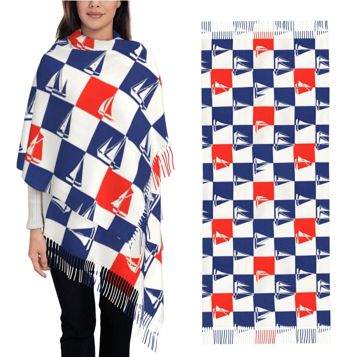 帆船オーシャンスカーフ秋冬パシュミナショールラップ星空ジンベ - Pashmina Wrap Large のレビューと価格