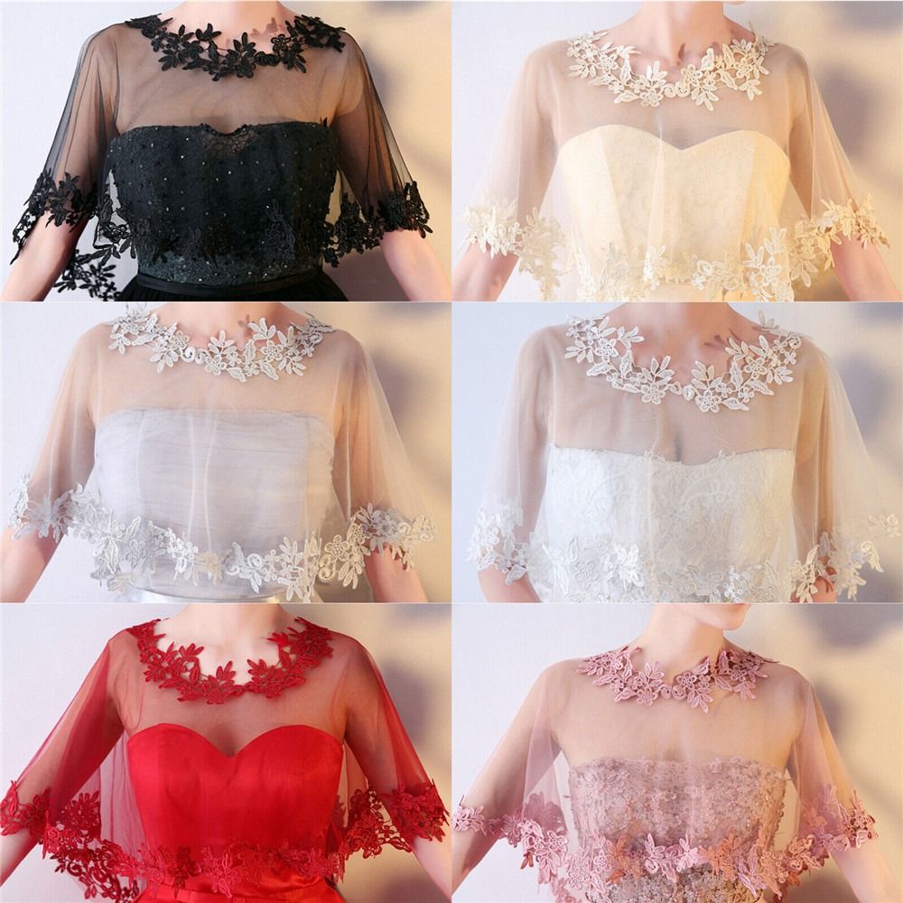 女性のカジュアルなレースのショール、結婚式のケープ、イブニン - Stole Wedding Shawl のレビューと価格
