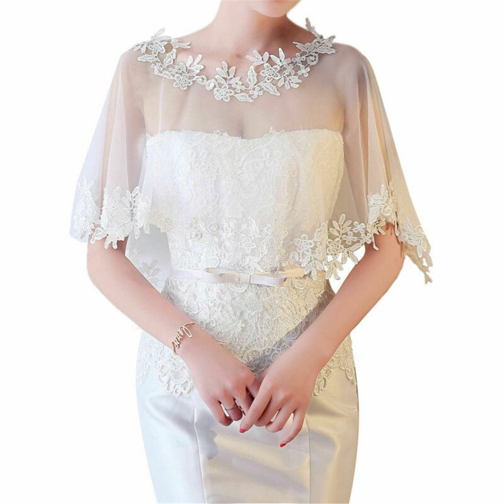 女性のカジュアルなレースのショール、結婚式のケープ、イブニン - Stole Wedding Shawl のレビューと価格
