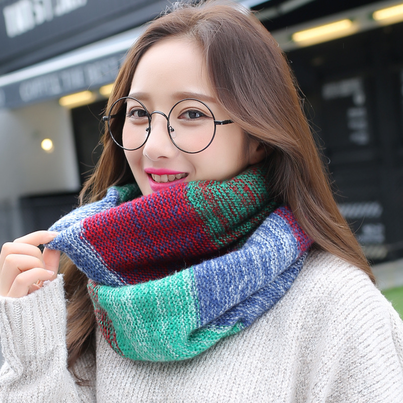 女性のための無限のレインボーニットスカーフ、リングスカーフ、 - Infinity Scarf Knit のレビューと価格