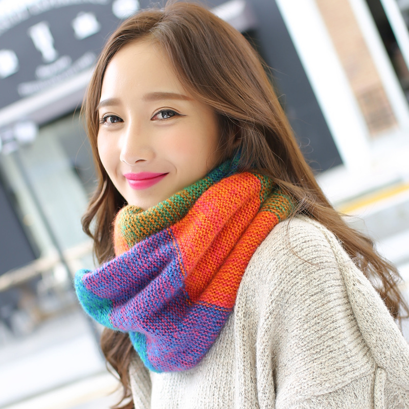 女性のための無限のレインボーニットスカーフ、リングスカーフ、 - Infinity Scarf Knit のレビューと価格