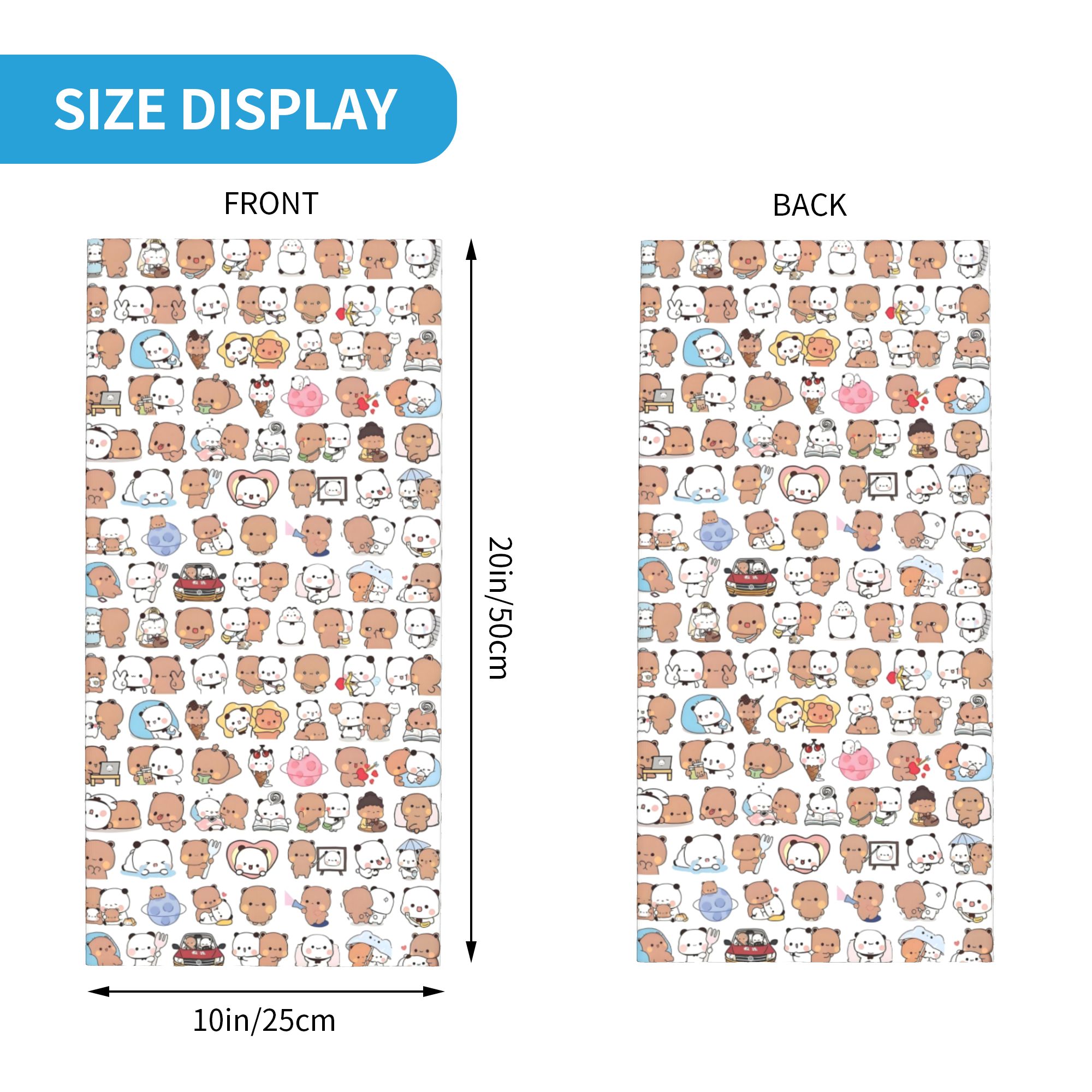カスタムベア漫画ピーチとゴマブブドゥドゥバンダナネックウォー - Neck Warmer Tube のレビューと価格