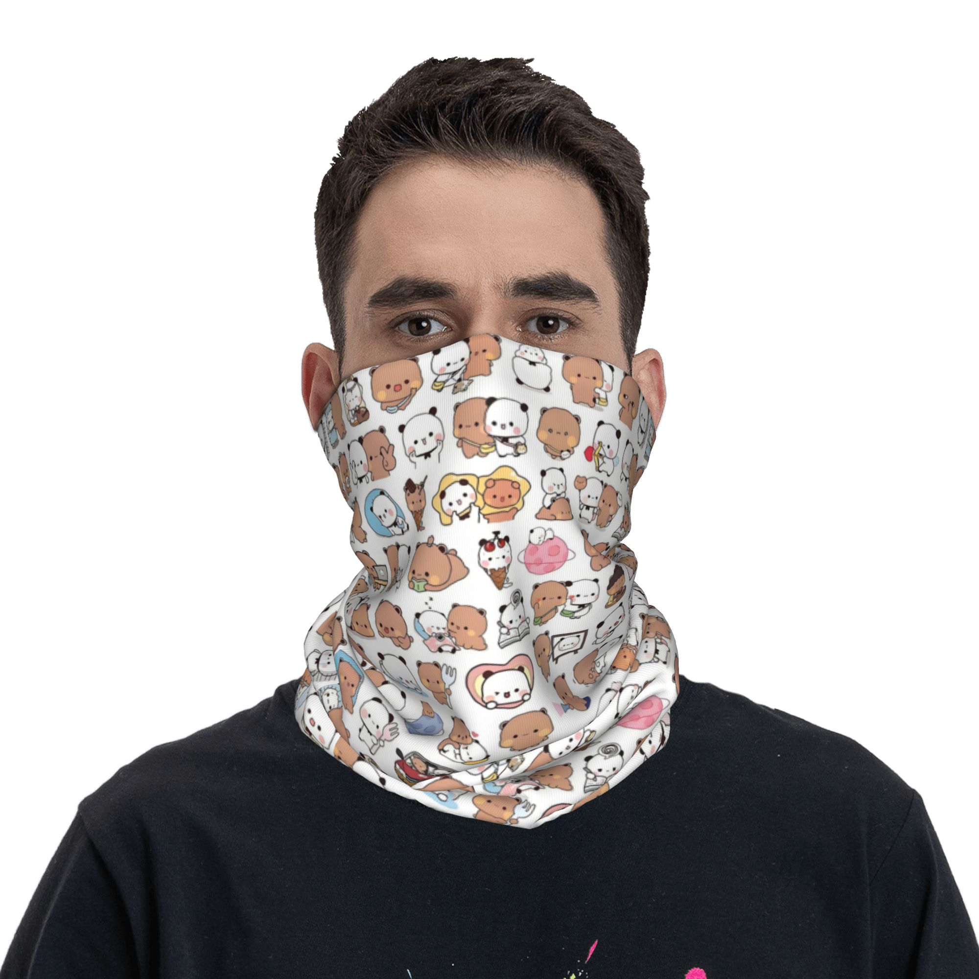 カスタムベア漫画ピーチとゴマブブドゥドゥバンダナネックウォー - Neck Warmer Tube のレビューと価格