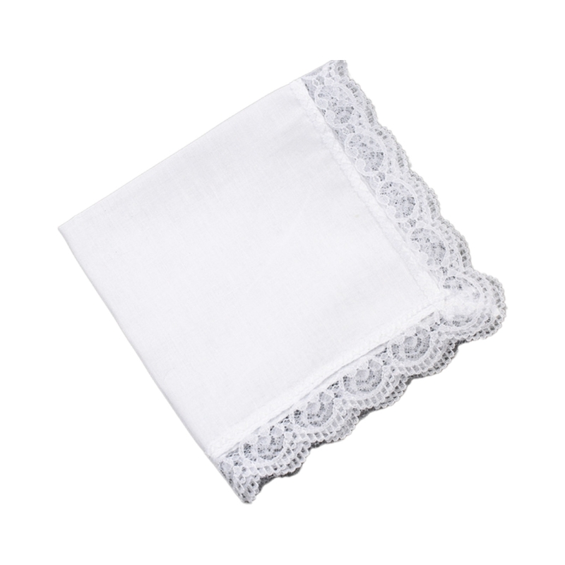 D0UB 軽量 ホワイト ハンカチ コットン レース トリム - Handkerchief Cotton Men のレビューと価格