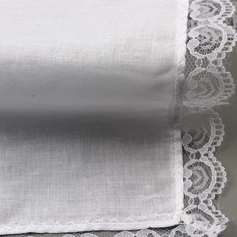 D0UB 軽量 ホワイト ハンカチ コットン レース トリム - Handkerchief Cotton Men のレビューと価格