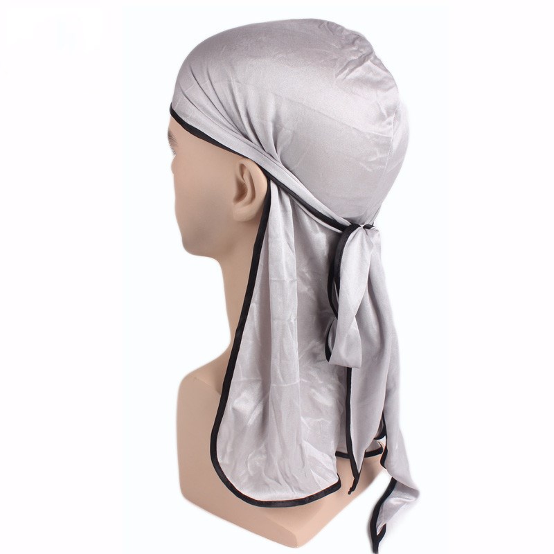 通気性の男性の絹のようなサテンニットバンダナ帽子ターバンレー - Bandana Doo Rag のレビューと価格