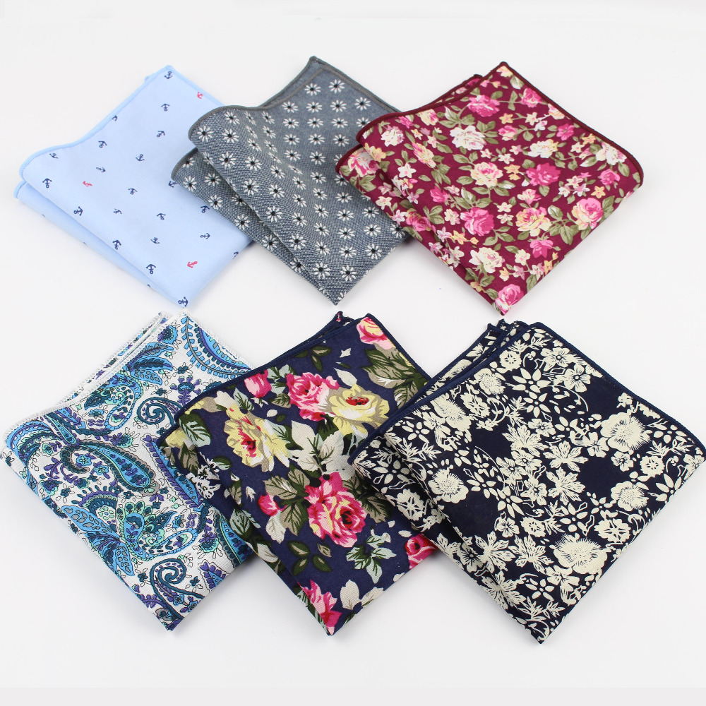 ペイズリーコットンハンカチ織りフローラルプリントフラワーポケ - Handkerchief Cotton Men のレビューと価格