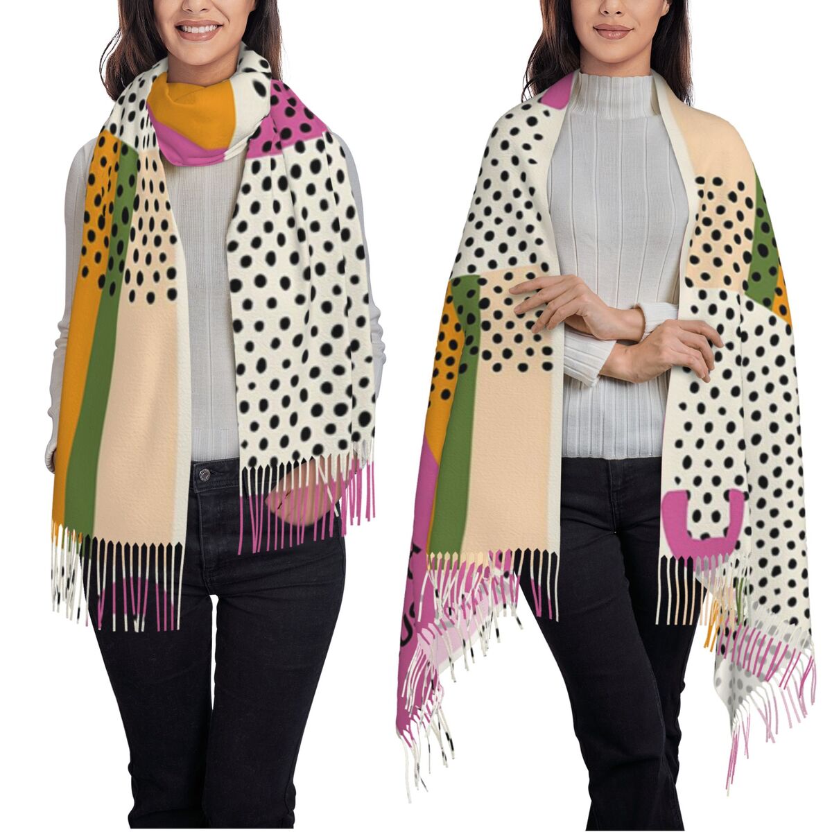 高級草間彌生インフィニティドットスカーフタッセルスカーフ女性 - Infinity Scarf Knit のレビューと価格
