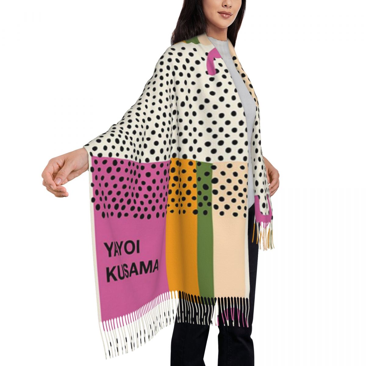 高級草間彌生インフィニティドットスカーフタッセルスカーフ女性 - Infinity Scarf Knit のレビューと価格