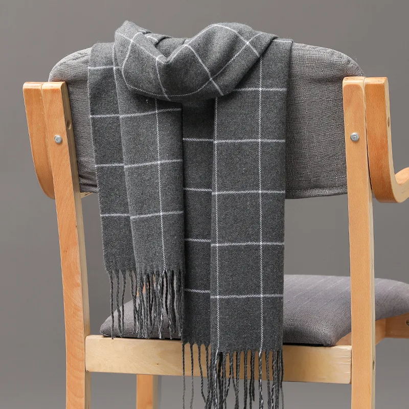 2023 新しい冬の男性スカーフ保温カシミヤスカーフカジュア - Muffler Men Wool のレビューと価格