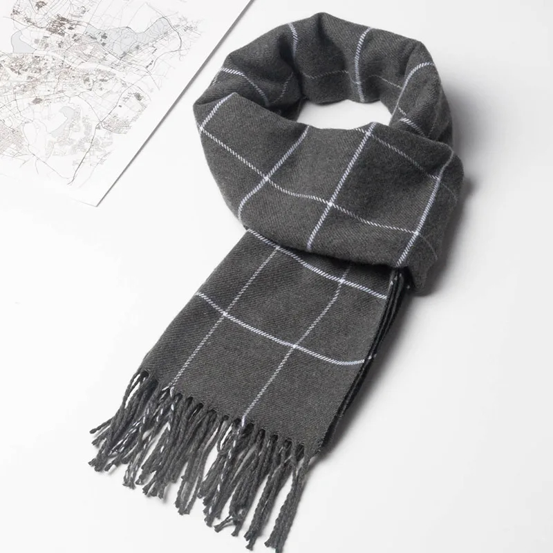 2023 新しい冬の男性スカーフ保温カシミヤスカーフカジュア - Muffler Men Wool のレビューと価格