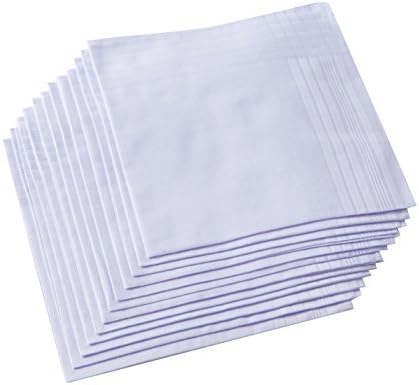 メンズ純白100％綿ハンカチ - Handkerchief Cotton Men のレビューと価格