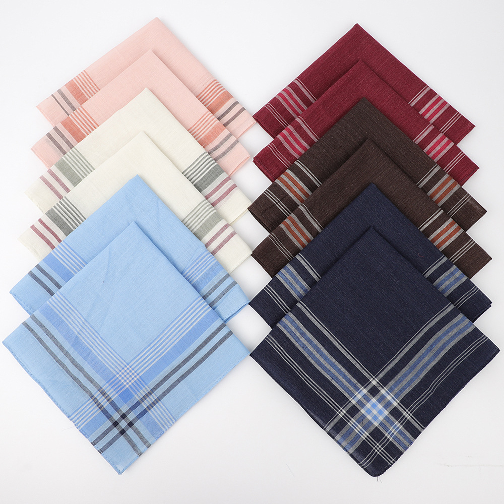 6 個メンズ混合色チェック柄ストライプハンカチポリエステル綿 - Handkerchief Cotton Men のレビューと価格