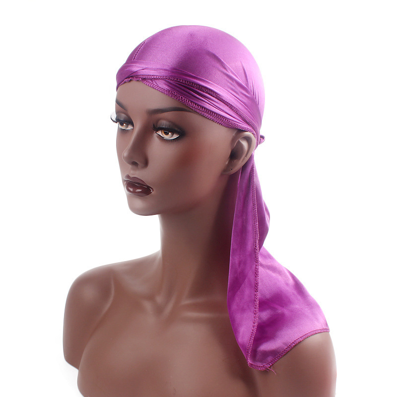 サテンデュラグ 女性男性用ヘッドスカーフ ターバン ロングテ - Bandana Doo Rag のレビューと価格