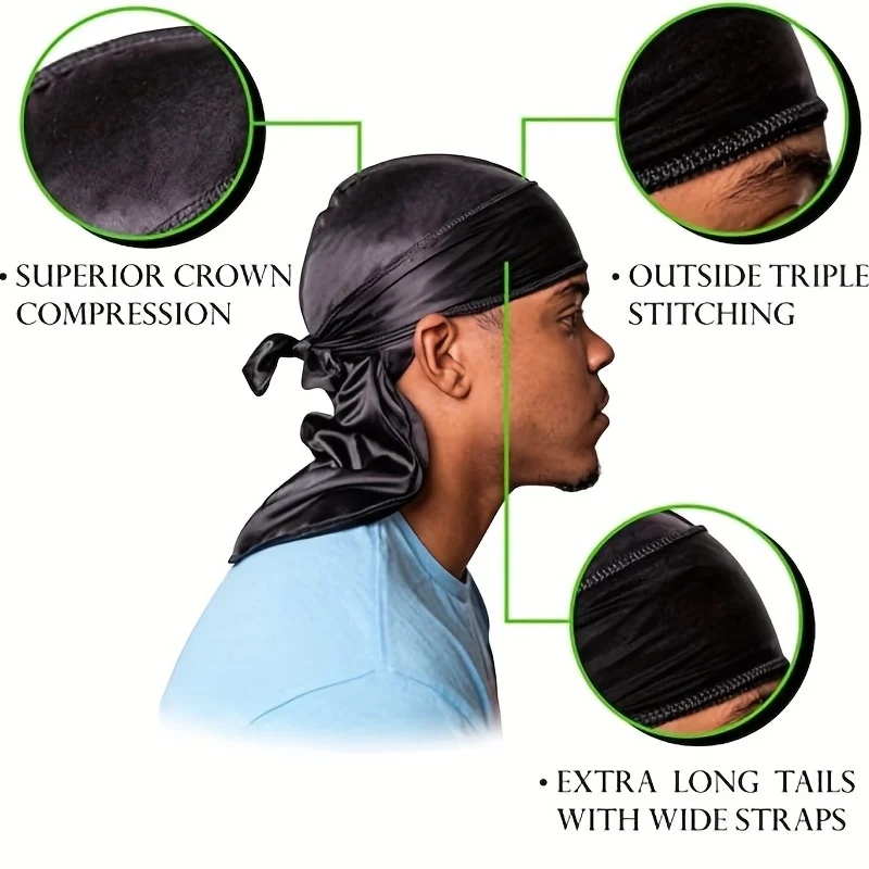 メンズシルクドゥーラグ、シルクのような光沢のあるバンダナ、ロ - Bandana Doo Rag のレビューと価格
