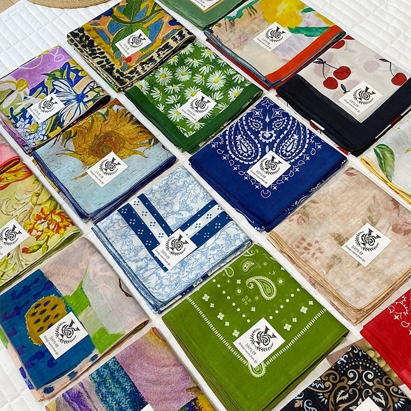 綿 100% 正方形スカーフ女性用プリントリボンヘッドバンド - Bandana Cotton のレビューと価格