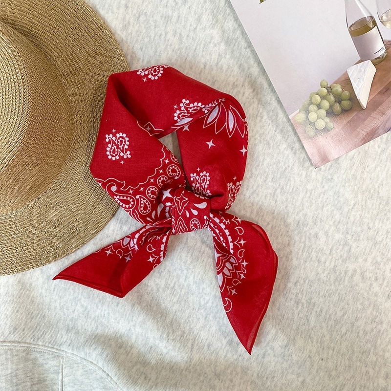 綿 100% 正方形スカーフ女性用プリントリボンヘッドバンド - Bandana Cotton のレビューと価格