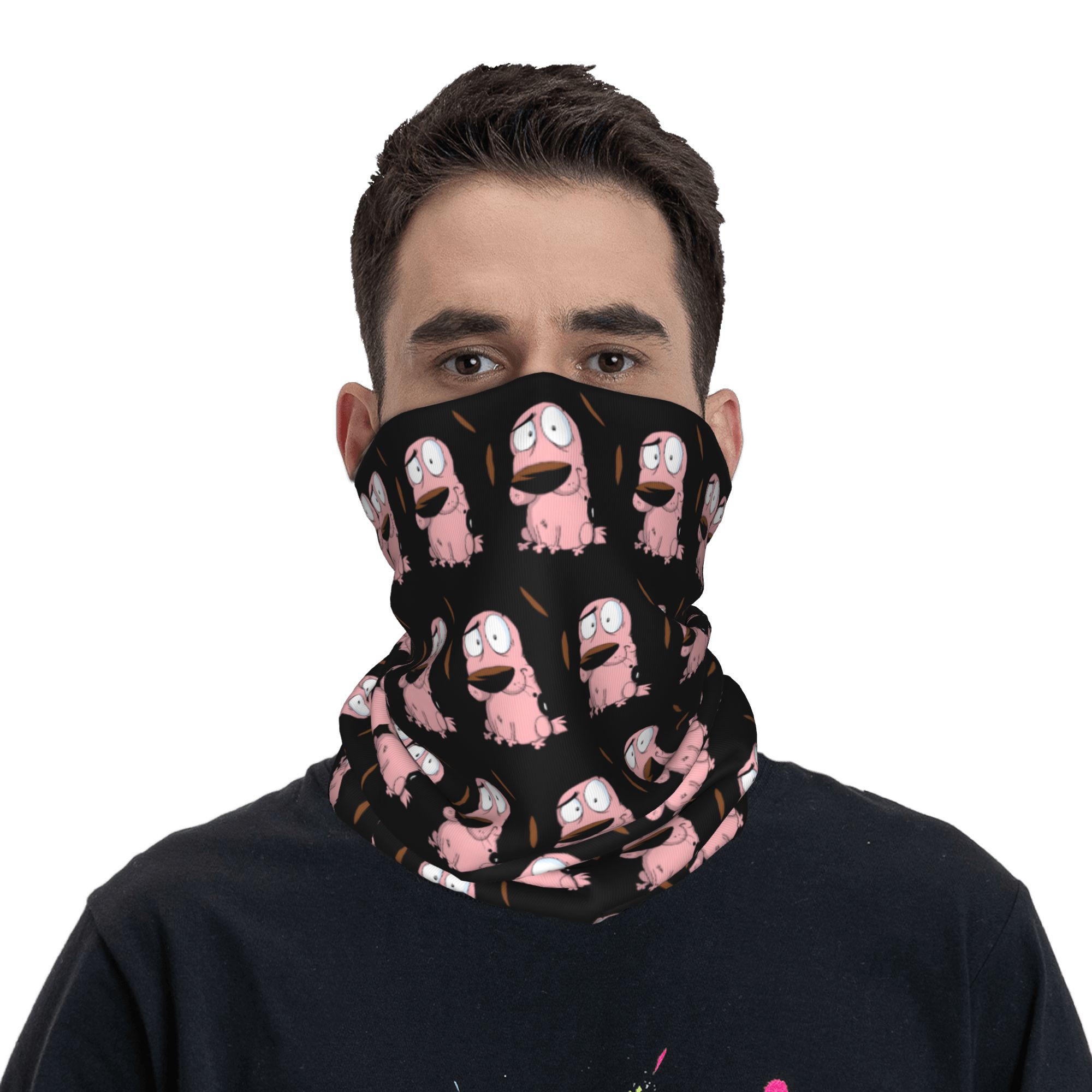 カスタム漫画勇気犬冬ヘッドバンドネックウォーマー女性男性ハイ - Neck Warmer Tube のレビューと価格