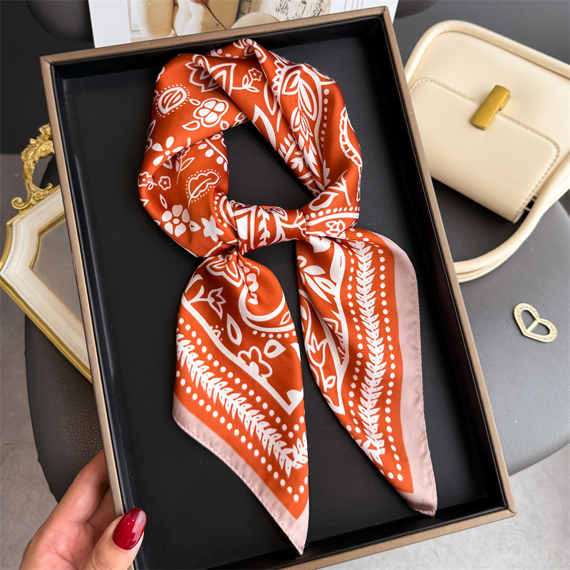 1Pc カシュープリントファッションシルクスカーフスクエアス - Scarf Silk Square のレビューと価格