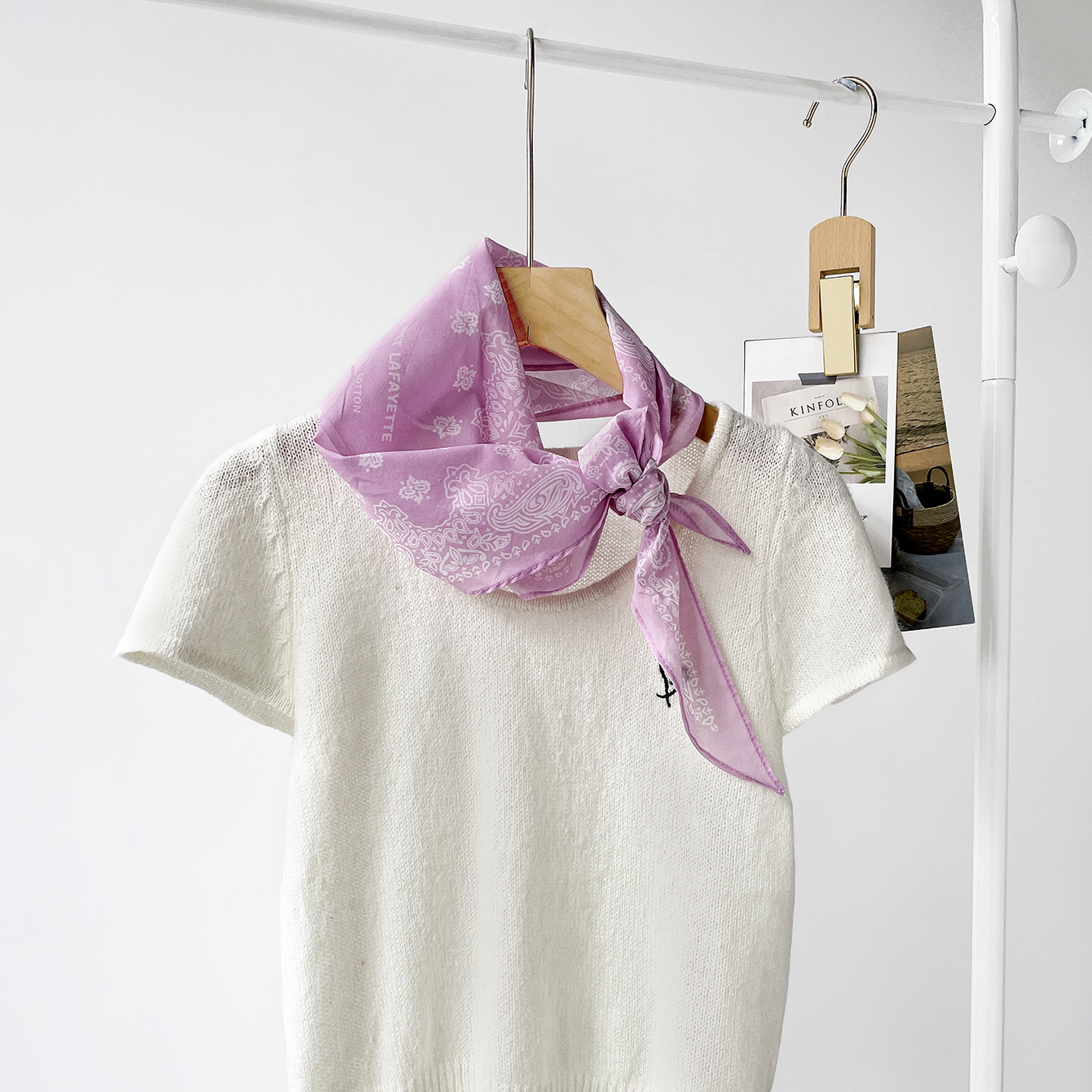 高級スカーフ女性ヒジャブプリントロングネッカチーフバッグサテ - Bandana Cotton のレビューと価格