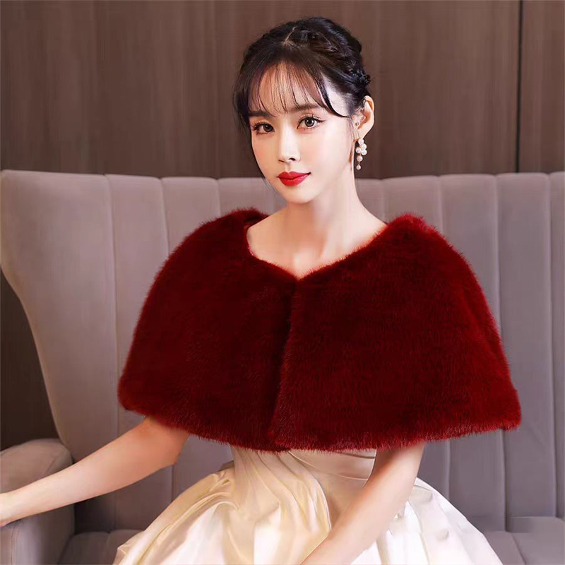 女性の冬のフェイクファーショールエレガントなブライダルウェデ - Stole Wedding Shawl のレビューと価格