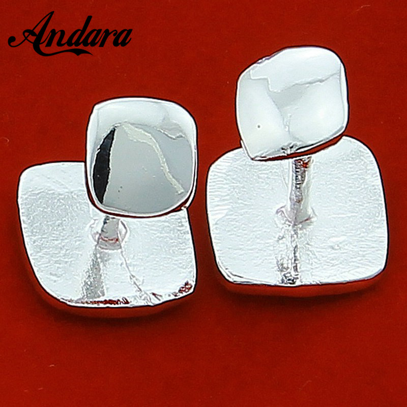 ホット販売シルバースクエアカフスボタンメンズシルバーカラーシ - Tie Clip Silver のレビューと価格