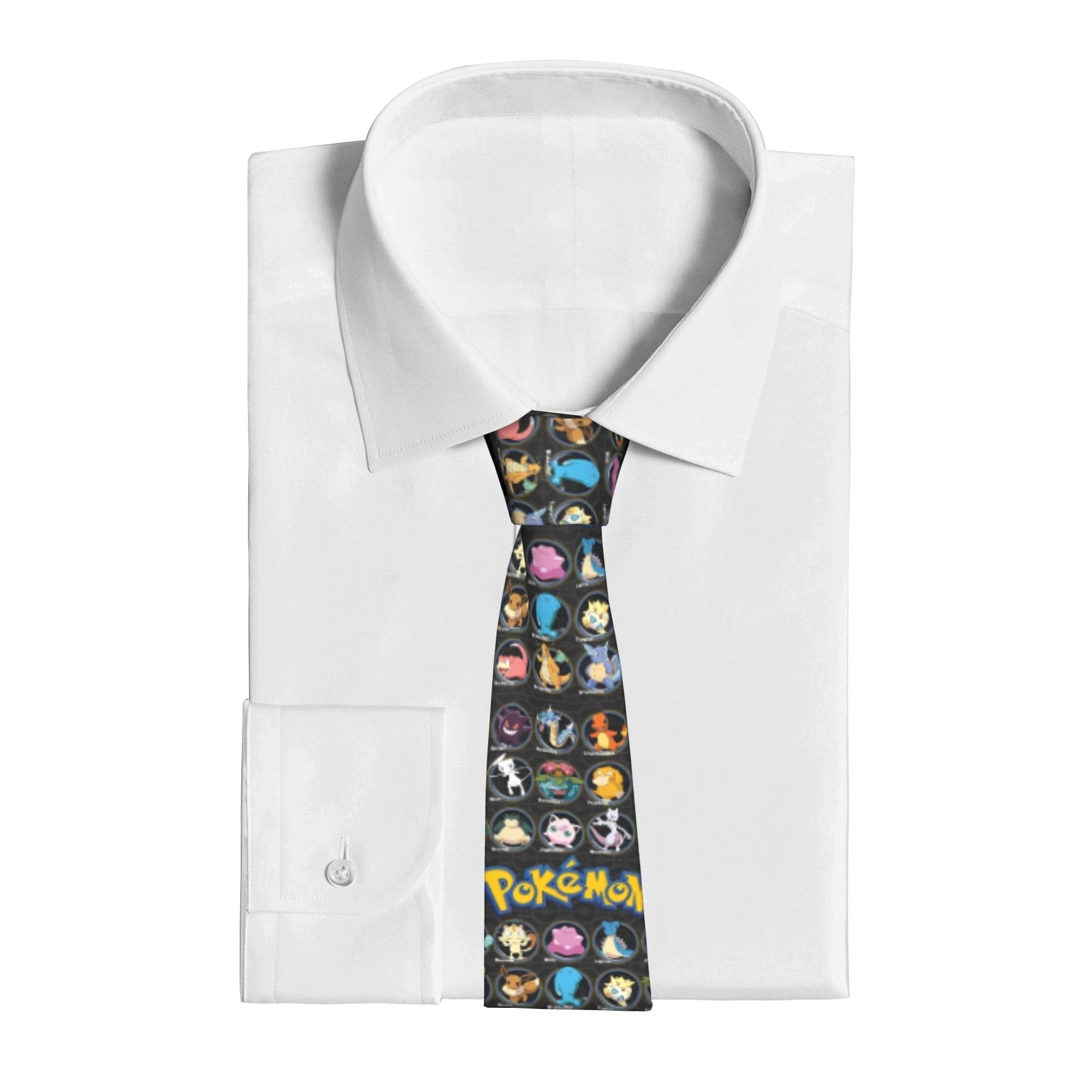 漫画ポケモンキャラクターネクタイ男性女性スキニーポリエステル - Skinny Tie Men のレビューと価格
