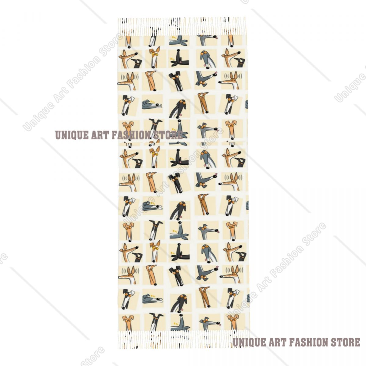 レディース タッセル スカーフ ヘッドアップ クリーム グレ - Pashmina Wrap Large のレビューと価格