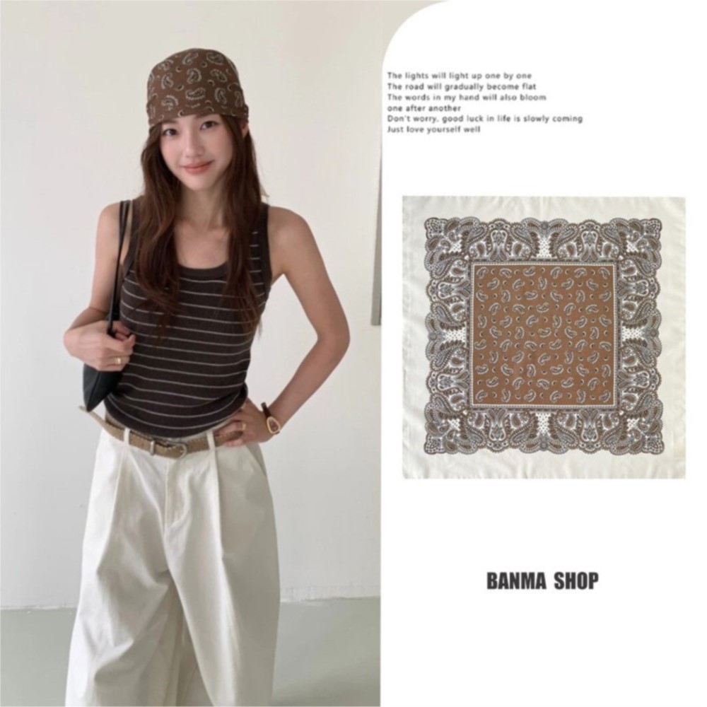 70 センチメートルレトロペイズリースクエアスカーフ夏薄い綿 - Bandana Cotton のレビューと価格