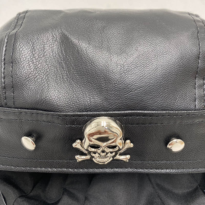 PU レザー黒バイカー調節可能な帽子女性男性用防水バタフライ - Bandana Doo Rag のレビューと価格