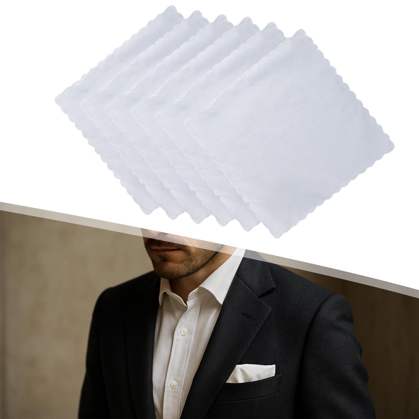 男性用コットンハンカチ6枚、誕生日パーティーフォーマル用ハン - Handkerchief Cotton Men のレビューと価格