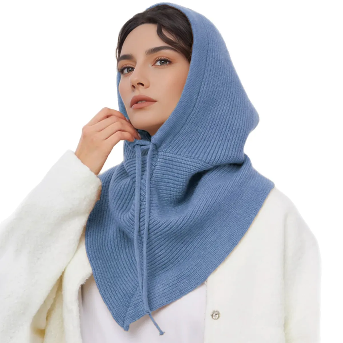 レディースニットビーニーハットとスカーフのセット - 取り外 - Infinity Scarf Knit のレビューと価格