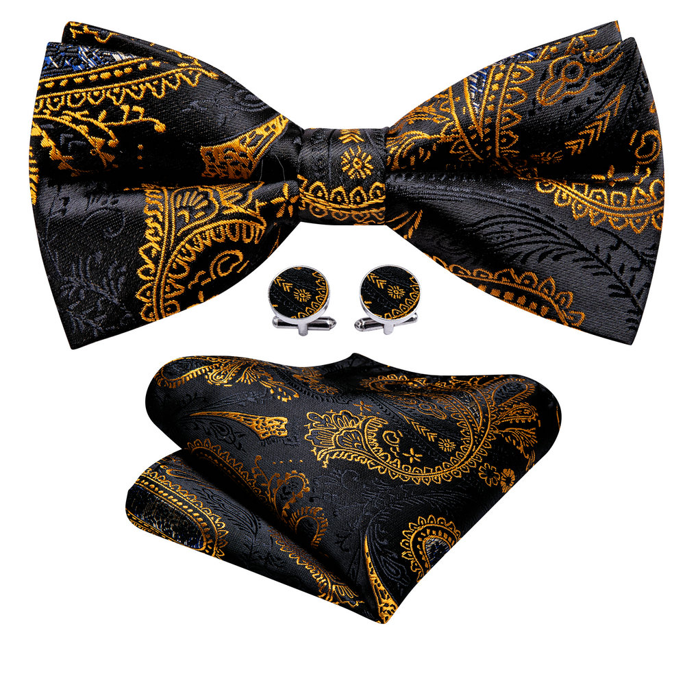 Barry.WANG-男性用の蝶ネクタイ,黒,青,赤,緑のジ - Bow Tie Pre Tied のレビューと価格