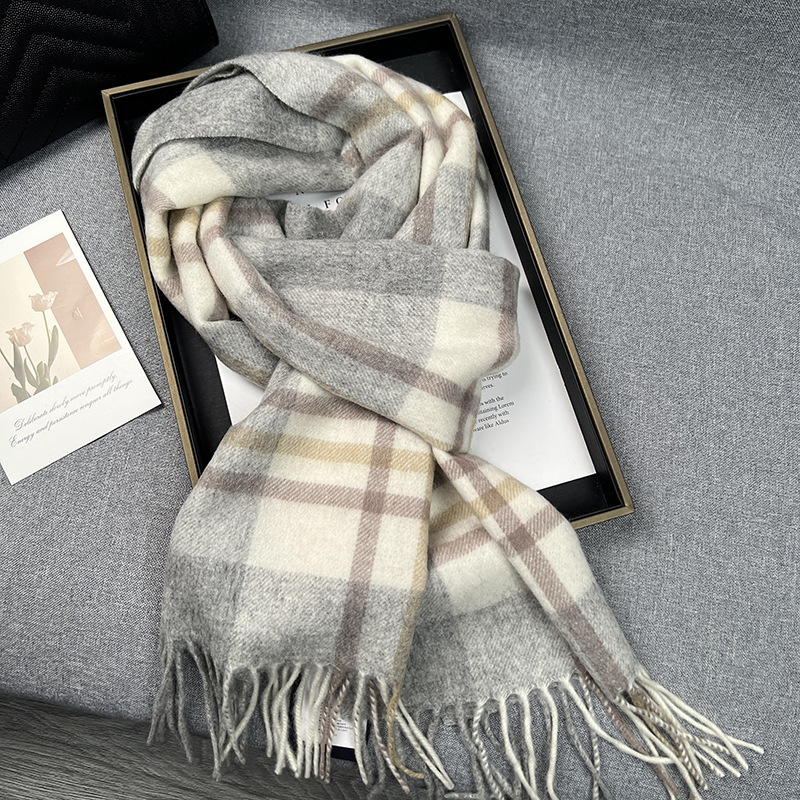 高品質100%ウールスカーフ 秋冬 レディース メンズ 純毛 - Muffler Men Wool のレビューと価格