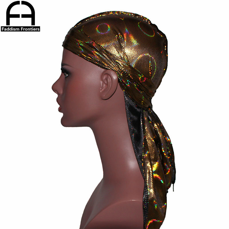 男性用ターバン,カラフルできらめくターバン,キャップ,ヘッド - Bandana Doo Rag のレビューと価格