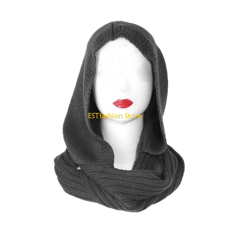 Y5GC 女性冬ニットフードインフィニティスカーフ防風ショー - Infinity Scarf Knit のレビューと価格