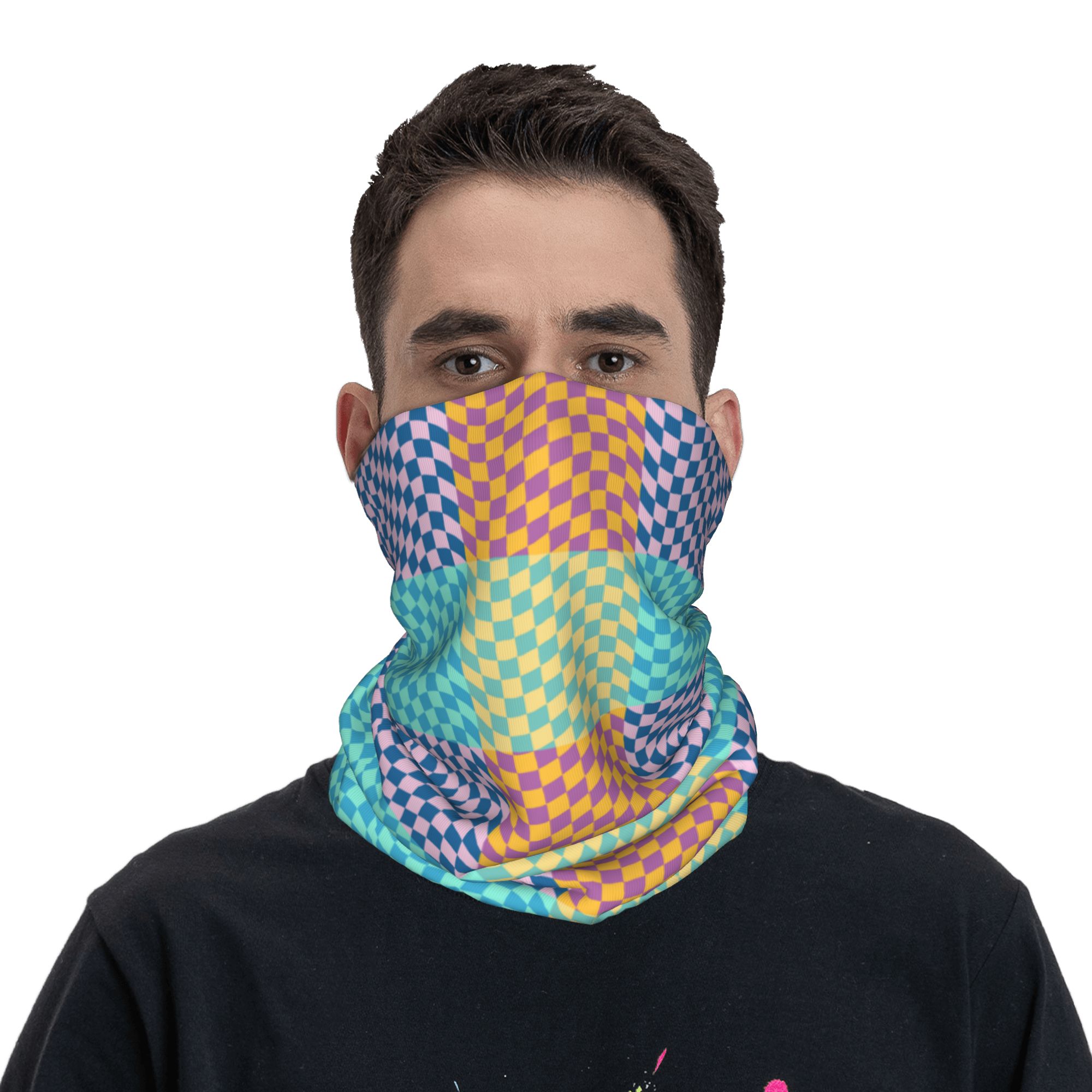 カスタムカラーチェック柄バンダナネックゲイター防風フェイスス - Neck Warmer Tube のレビューと価格