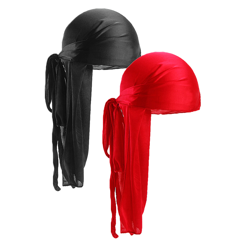 2 個シルキーサテン Durags 男性用デザイナーロングテ - Bandana Doo Rag のレビューと価格