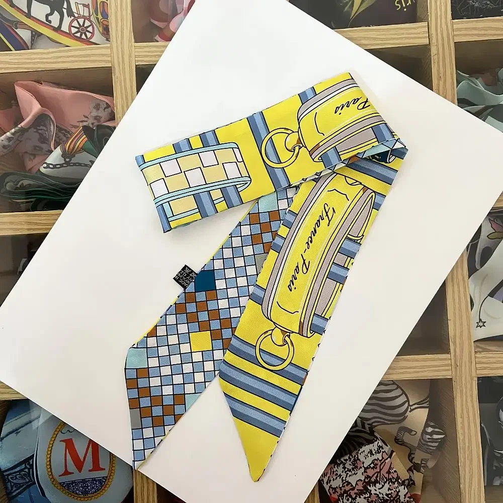 新しい格子柄チェーン レディースファッション ツイルシルク  - Ascot Neck Scarf のレビューと価格