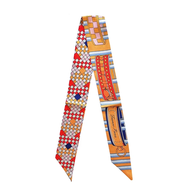 新しい格子柄チェーン レディースファッション ツイルシルク  - Ascot Neck Scarf のレビューと価格