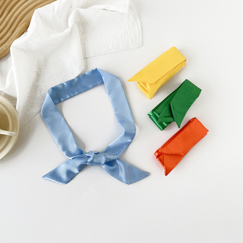 4 × 100 センチメートルサテンシルク狭いスカーフネッカ - Ascot Neck Scarf のレビューと価格