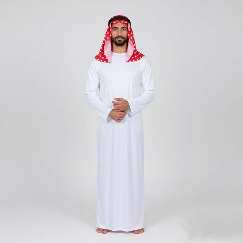 伝統的なアラブの衣装、アラビアのローブ、男性用アラビア風衣装 - Ascot Neck Scarf のレビューと価格