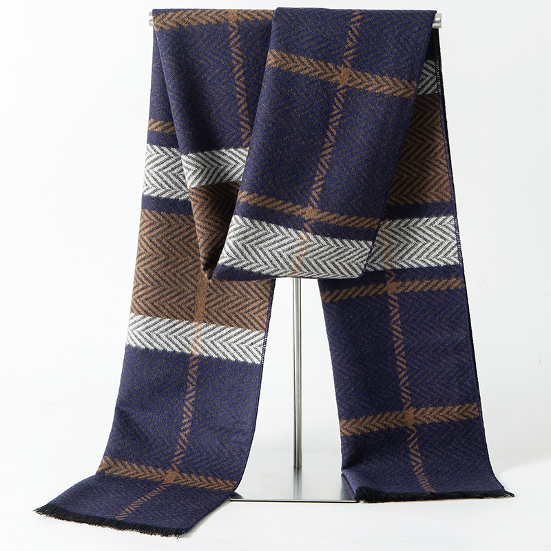 デザイナーブランドチェック柄冬男性カシミヤスカーフ暖かいパシ - Muffler Men Wool のレビューと価格