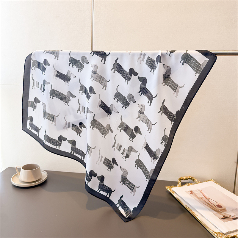 レディースコットン犬柄スクエアスカーフ女性用スタイリッシュな - Bandana Cotton のレビューと価格