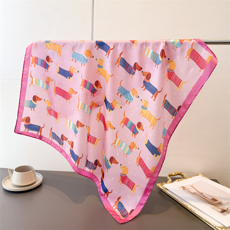 レディースコットン犬柄スクエアスカーフ女性用スタイリッシュな - Bandana Cotton のレビューと価格