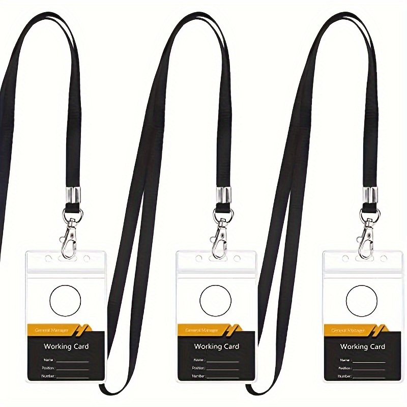 透明防水ネームバッジカードホルダー、ランヤード付きプラスチッ - Lanyard Badge Holder のレビューと価格