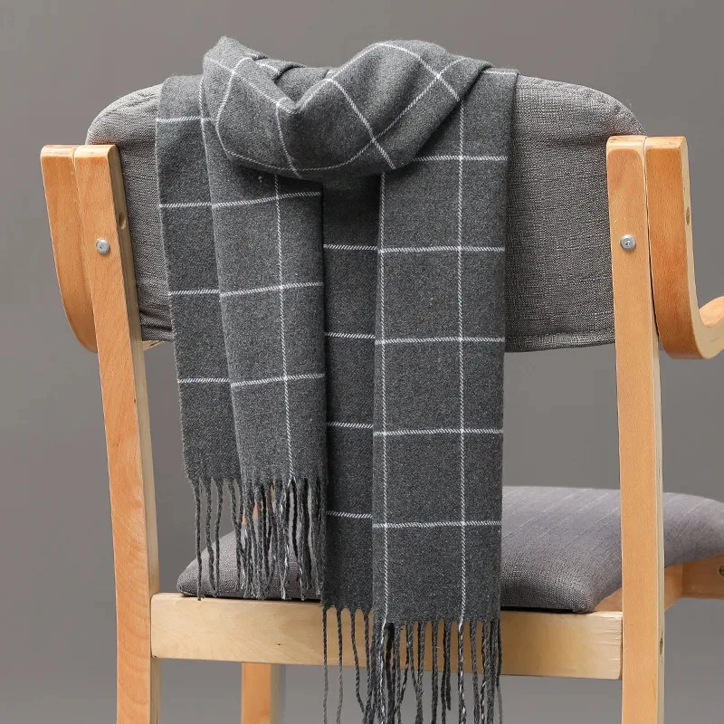 2024 新しい冬の男性スカーフ保温カシミヤスカーフカジュア - Muffler Men Wool のレビューと価格